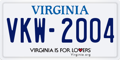 VA license plate VKW2004