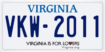 VA license plate VKW2011
