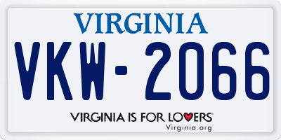 VA license plate VKW2066