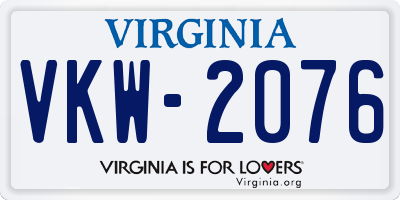 VA license plate VKW2076