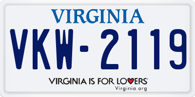 VA license plate VKW2119