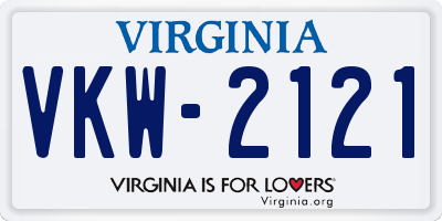 VA license plate VKW2121