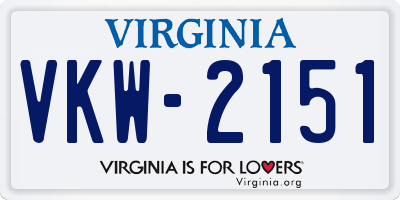VA license plate VKW2151