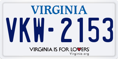 VA license plate VKW2153