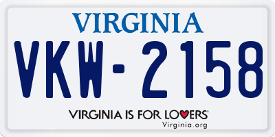VA license plate VKW2158