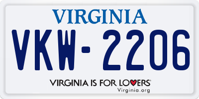 VA license plate VKW2206