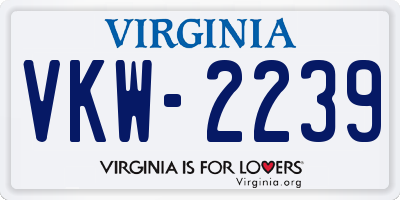 VA license plate VKW2239