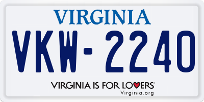 VA license plate VKW2240