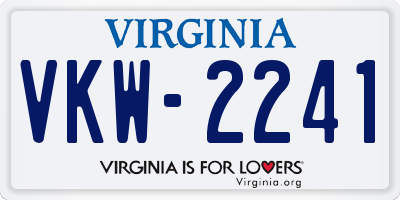 VA license plate VKW2241