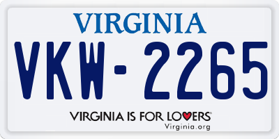 VA license plate VKW2265