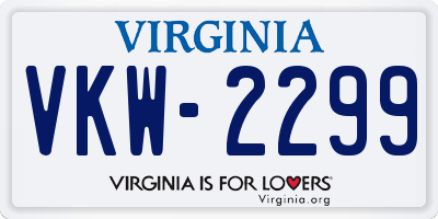 VA license plate VKW2299