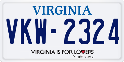 VA license plate VKW2324