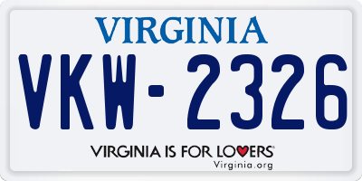 VA license plate VKW2326