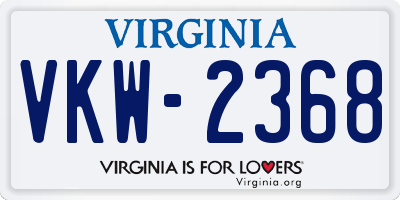 VA license plate VKW2368