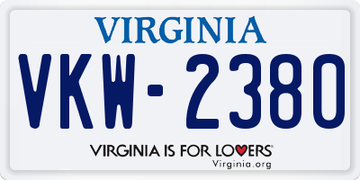 VA license plate VKW2380