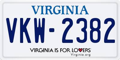 VA license plate VKW2382