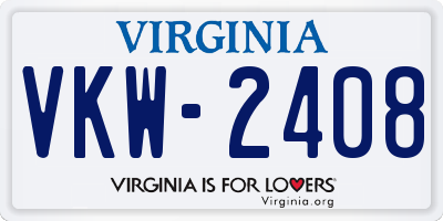 VA license plate VKW2408