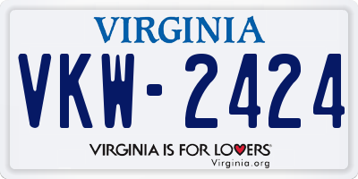 VA license plate VKW2424