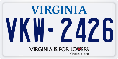 VA license plate VKW2426