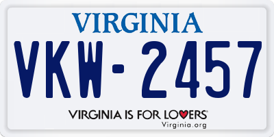 VA license plate VKW2457