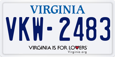 VA license plate VKW2483