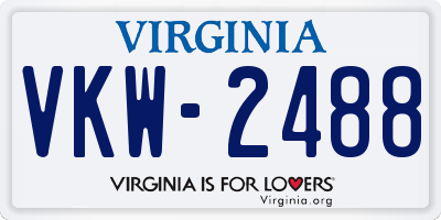 VA license plate VKW2488