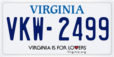 VA license plate VKW2499