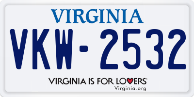 VA license plate VKW2532