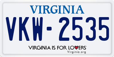 VA license plate VKW2535