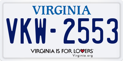 VA license plate VKW2553