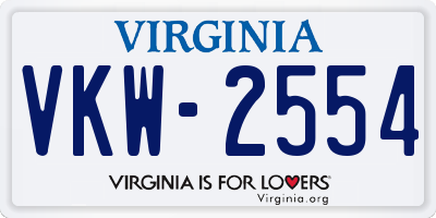 VA license plate VKW2554
