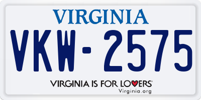 VA license plate VKW2575