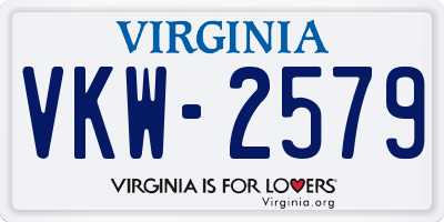 VA license plate VKW2579