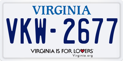 VA license plate VKW2677