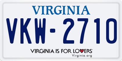 VA license plate VKW2710