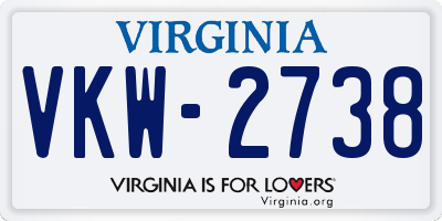 VA license plate VKW2738