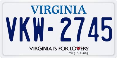 VA license plate VKW2745