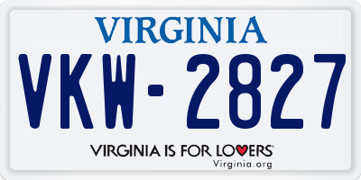 VA license plate VKW2827