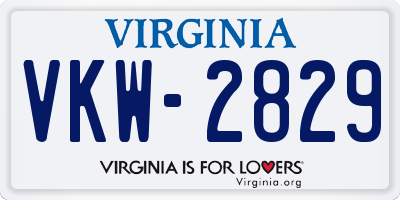 VA license plate VKW2829