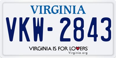 VA license plate VKW2843