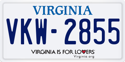 VA license plate VKW2855