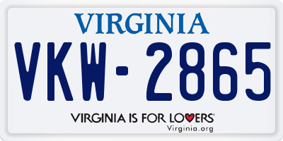 VA license plate VKW2865