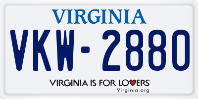 VA license plate VKW2880