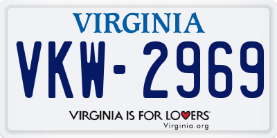 VA license plate VKW2969