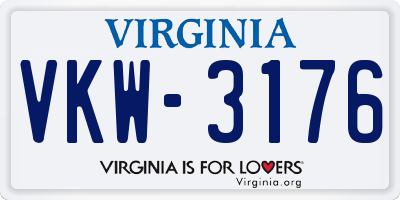 VA license plate VKW3176