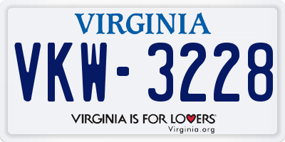 VA license plate VKW3228