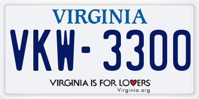 VA license plate VKW3300