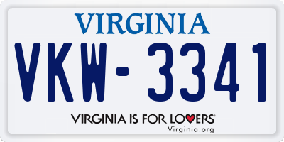VA license plate VKW3341