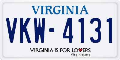 VA license plate VKW4131