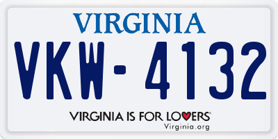VA license plate VKW4132